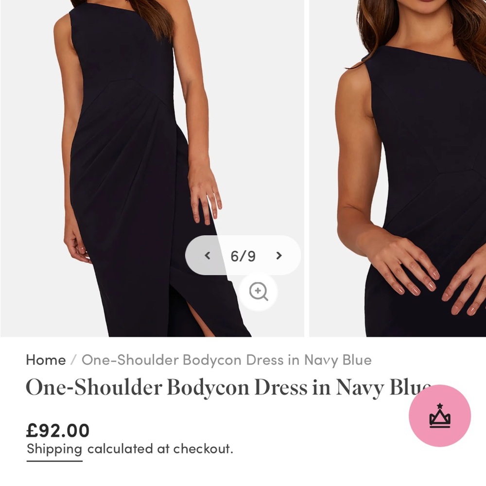 Elegant Navy Blue One-Shoulder Bodycon Dress